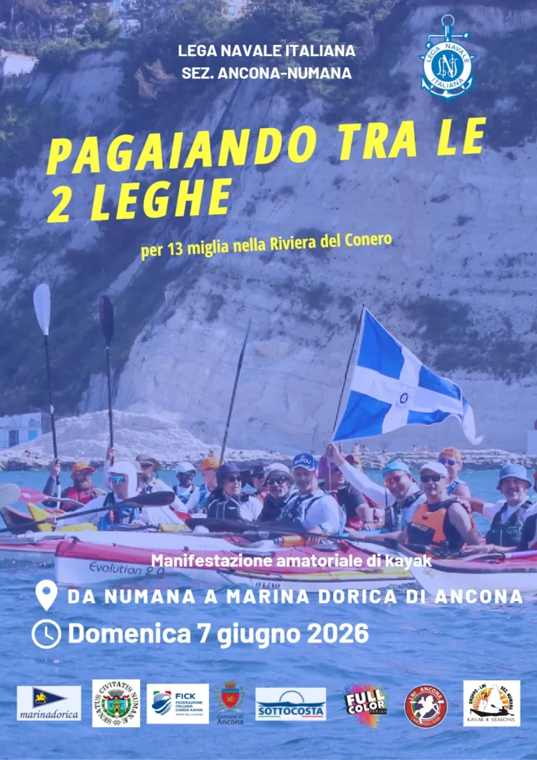 News Pagaiando tra le 2 Leghe da Numana a Marina Dorica di Ancona, Domenica 7 Giugno 2026: locandina dell’evento