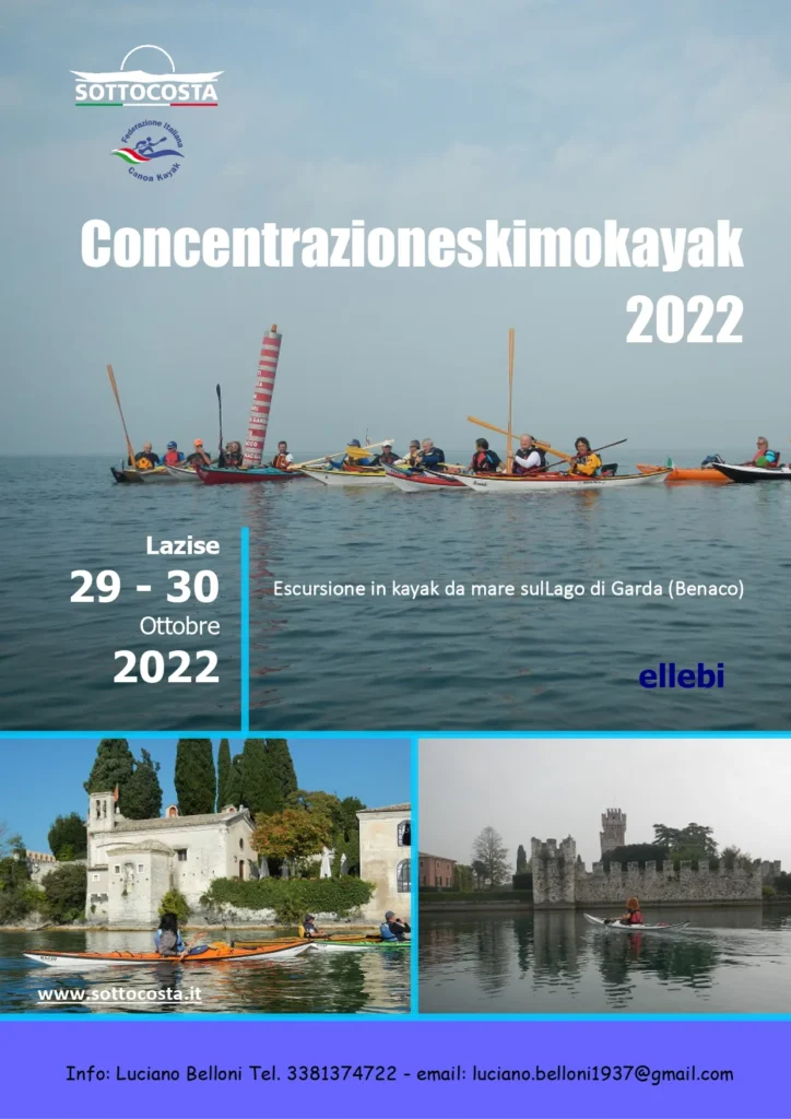 21^ edizione CONCENTRAZIONESKIMO KAYAK, Lazise 29-30 Ottobre 2022: locandina della Concentrazione Eskimokayak 2022 a Lazise