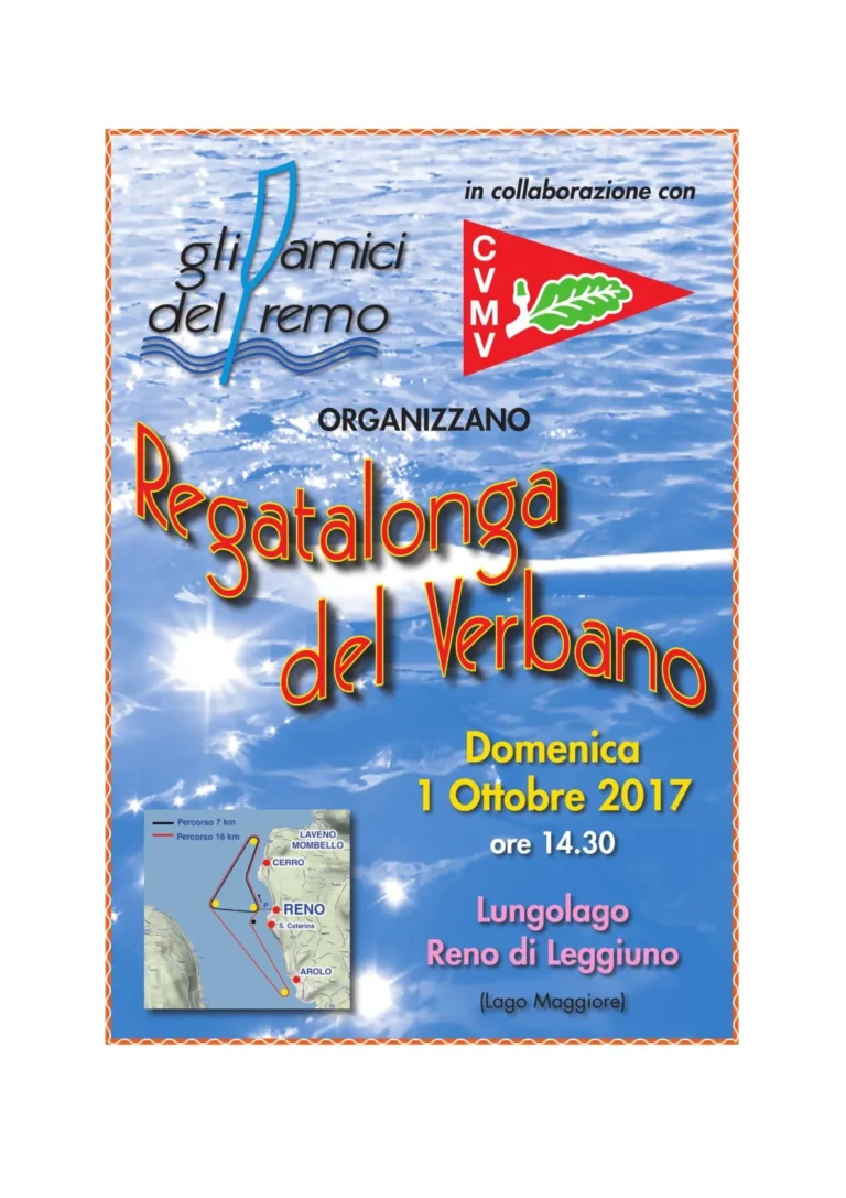 News 23^ Regatalonga del Verbano: locandina della Regatalonga del Verbano