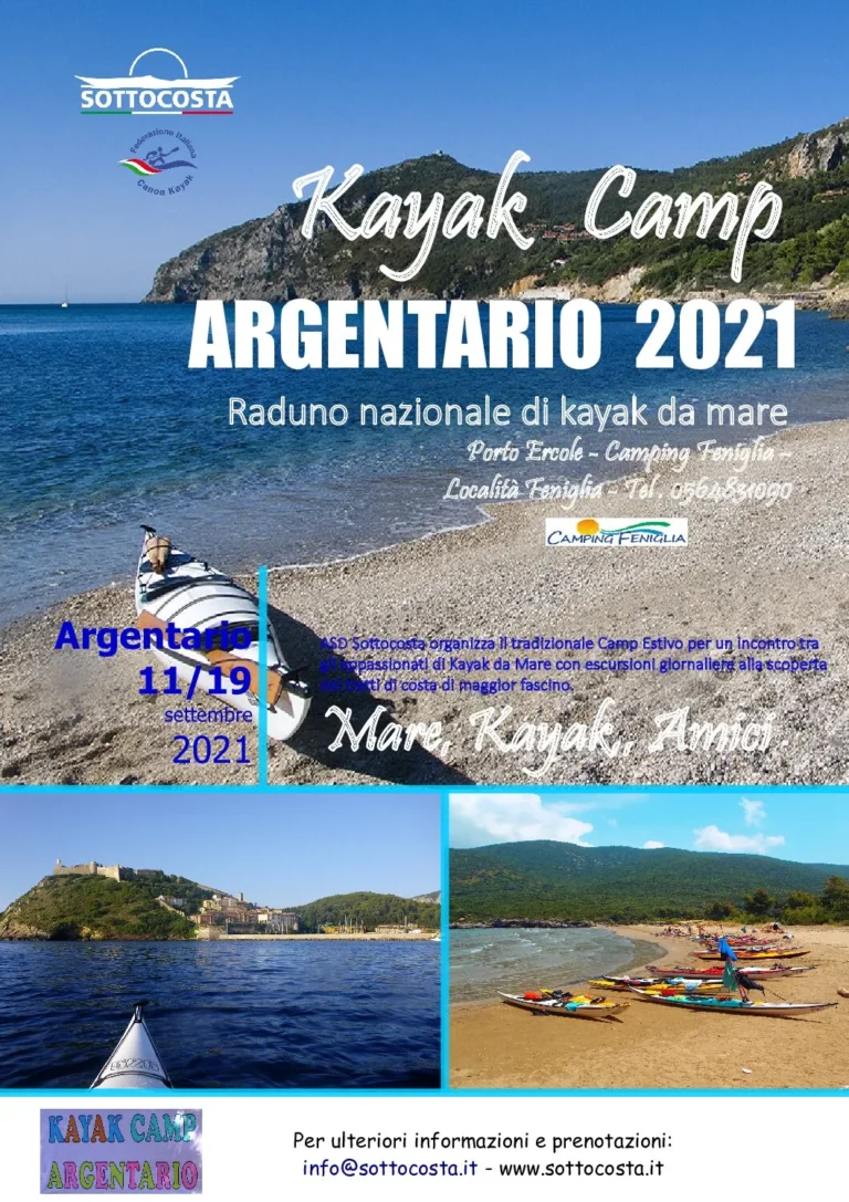 News Camp Argentario 2021, filmati: locandina del Kayak Camp Argentario 2021