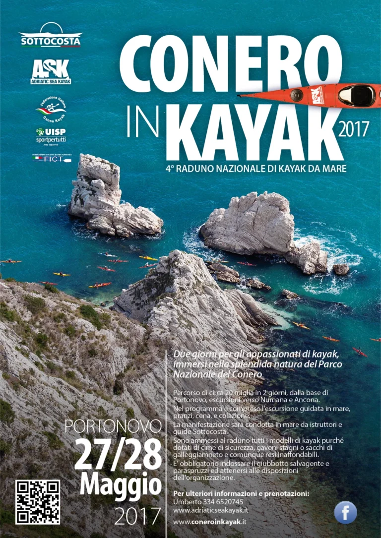 News Conero in Kayak 2017: locandina di Conero in Kayak 2017 a Portonovo