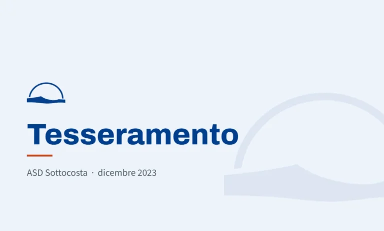 News Quote associative a ASD Sottocosta per l’anno 2024: copertina grafica con la scritta Tesseramento