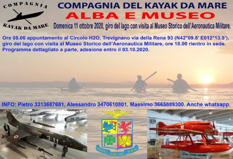 News Domenica 11 ottobre 2020, ALBA E MUSEO: volantino della Compagnia del Kayak da Mare per Alba e Museo