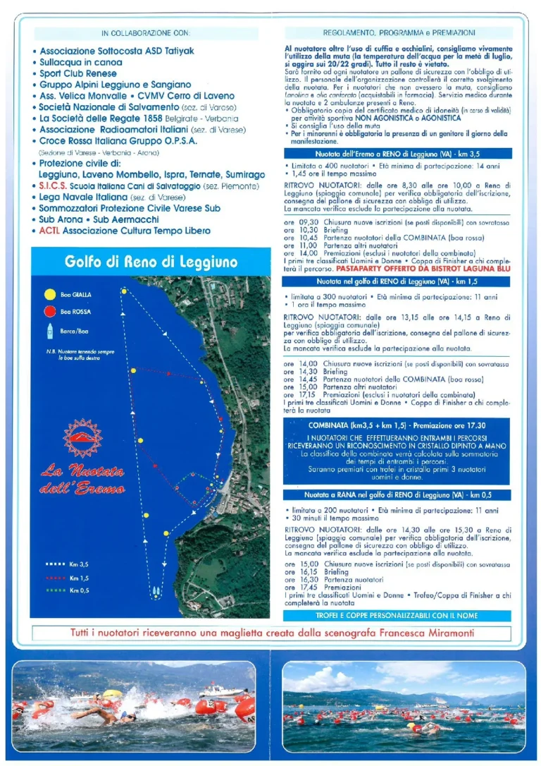 News Nuotata dell’Eremo: programma della Nuotata dell'Eremo con la mappa del golfo