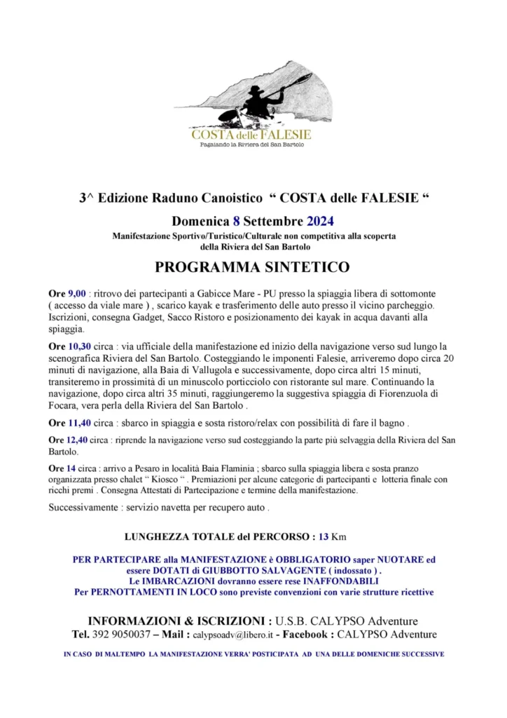 III Ed.ne Raduno Canoistico ” COSTA delle FALESIE ” – 8 Sett.2024, foto 3 di 5