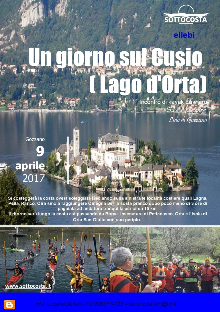 News Un giorno sul Cusio (Lago d’Orta) 9 aprile 2017: locandina di Un giorno sul Cusio 2017 con l'isola di San Giulio