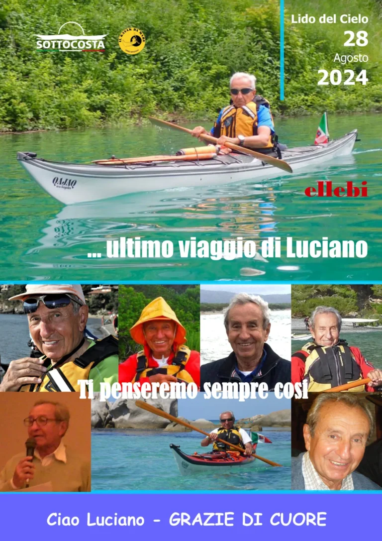 News Luciano Belloni: manifesto in ricordo di Luciano con le sue foto in kayak