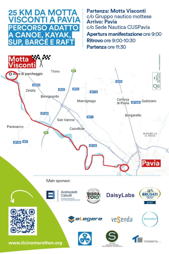 Ticino Marathon 2024, 29 settembre: mappa del percorso da Motta Visconti a Pavia