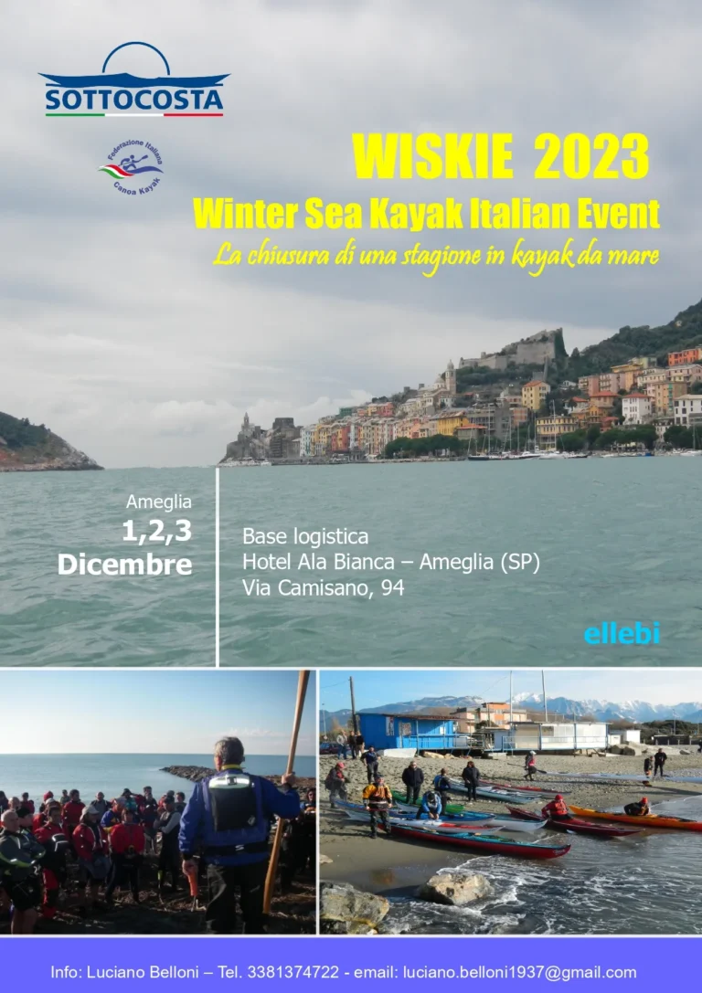 News WISKIE, Winter Sea Kayak Italian Event 1-3 Dicembre 2023: locandina del WISKIE 2023