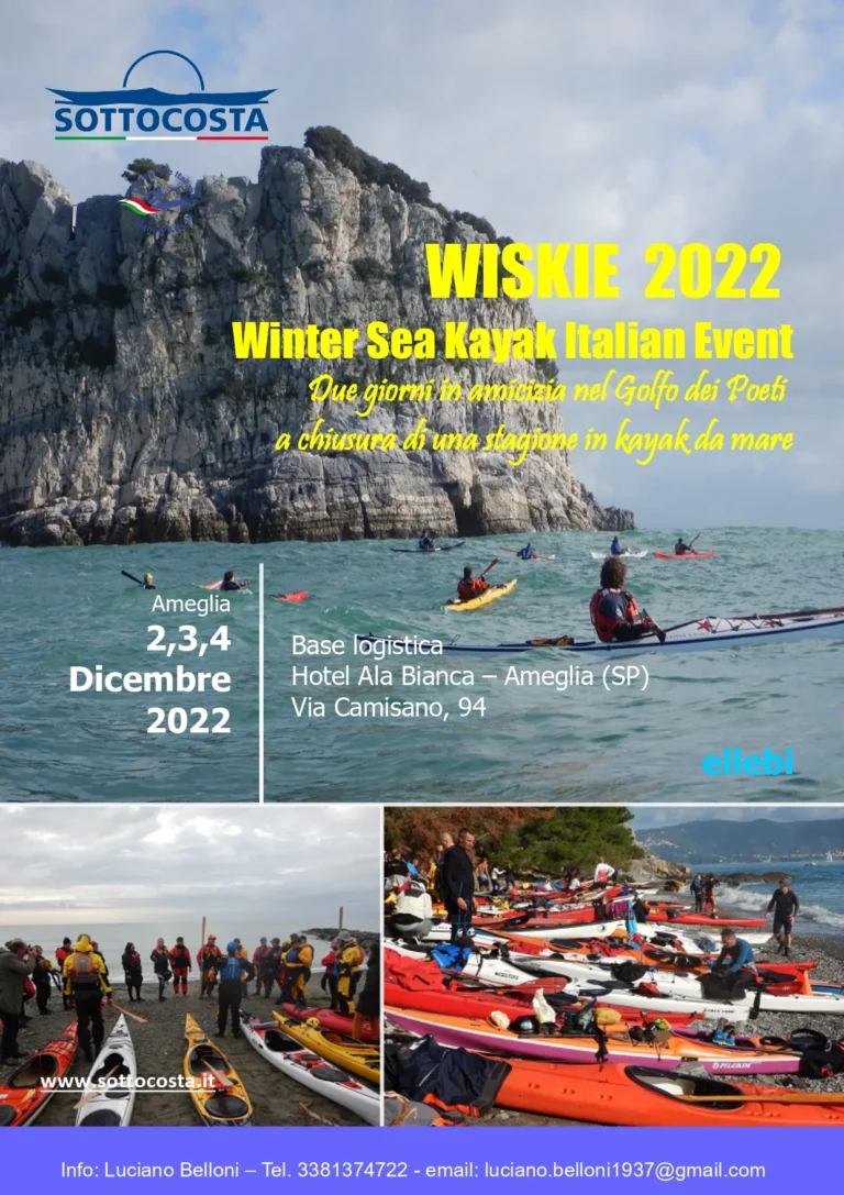News WISKIE, Winter Sea Kayak Italian Event, 2-4 Dicembre 2022: locandina del WISKIE 2022