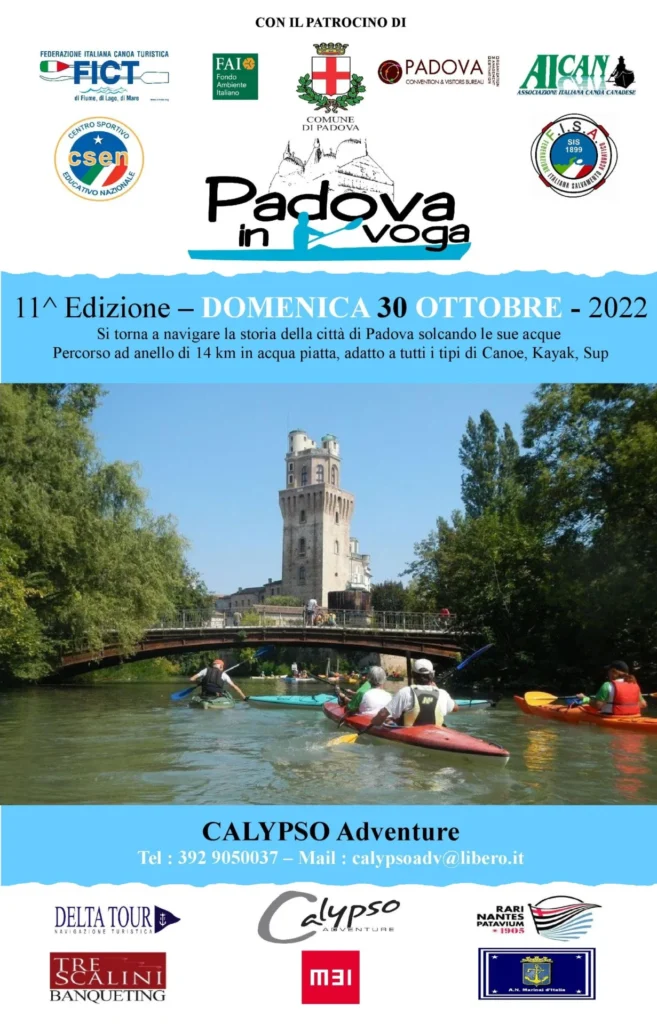 XI Edizione Raduno Canoistico Padova IN Voga Domenica 30 Ottobre 2022: locandina dell'XI edizione di Padova in Voga 2022